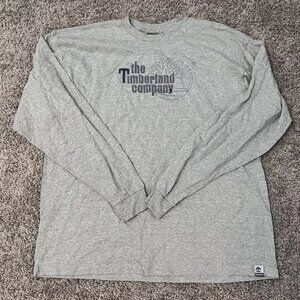 Vintage Timberland Shirt Mens XL Gray Pullover Long Sleeve Graphic Logo Casual